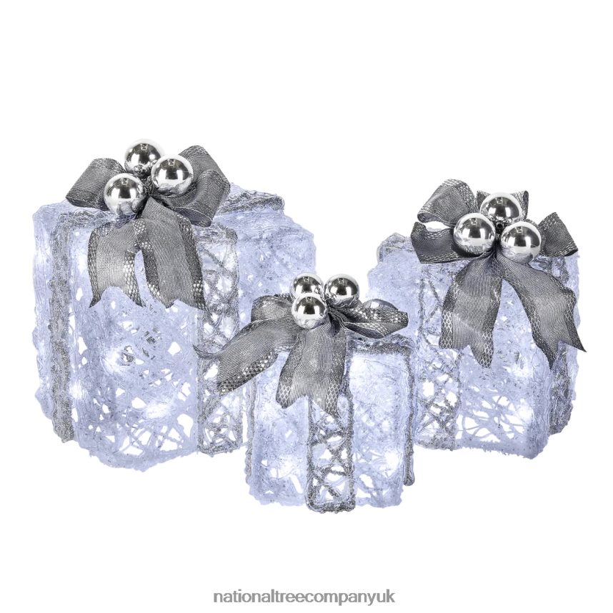 decoration | National Tree Company Pre-Lit Decorated White Gift Box Assortment F2L4F589